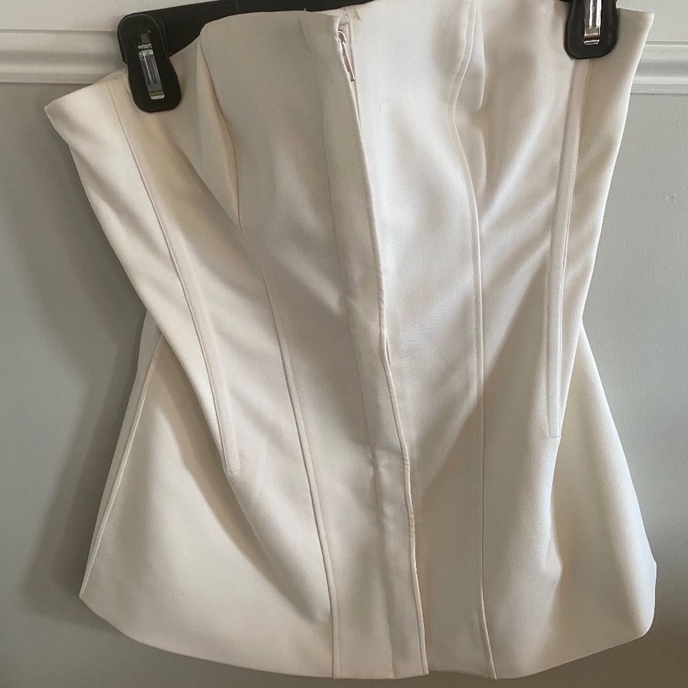 Theory White Zip Bustier Top NWT
